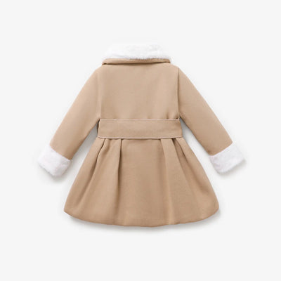 Toddler Girl Sweet Button Design Woolen Coat